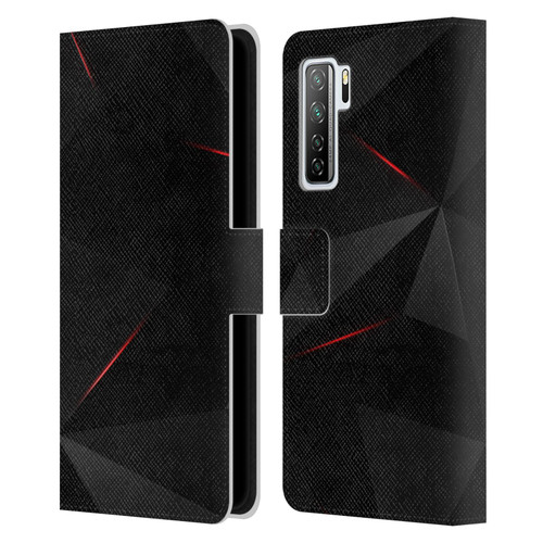 Alyn Spiller Tectonic Red Leather Book Wallet Case Cover For Huawei Nova 7 SE/P40 Lite 5G