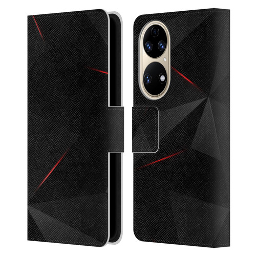 Alyn Spiller Tectonic Red Leather Book Wallet Case Cover For Huawei P50