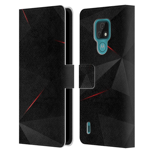 Alyn Spiller Tectonic Red Leather Book Wallet Case Cover For Motorola Moto E7