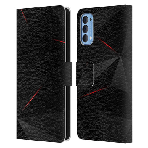 Alyn Spiller Tectonic Red Leather Book Wallet Case Cover For OPPO Reno 4 5G