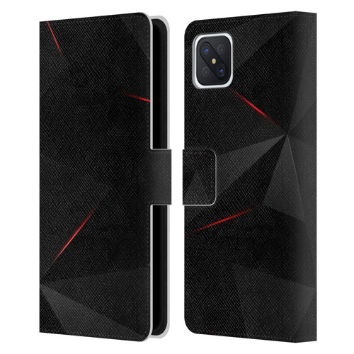 Alyn Spiller Tectonic Red Leather Book Wallet Case Cover For OPPO Reno4 Z 5G