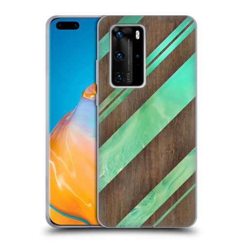 Alyn Spiller Wood & Resin Diagonal Stripes Soft Gel Case for Huawei P40 Pro / P40 Pro Plus 5G