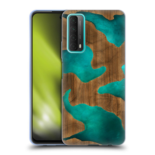 Alyn Spiller Wood & Resin Aqua Soft Gel Case for Huawei P Smart (2021)