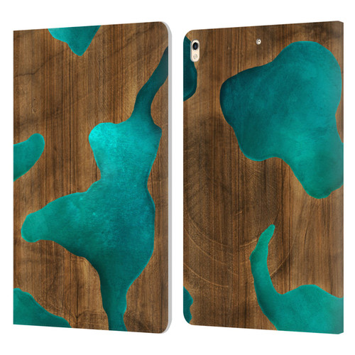 Alyn Spiller Wood & Resin Aqua Leather Book Wallet Case Cover For Apple iPad Pro 10.5 (2017)