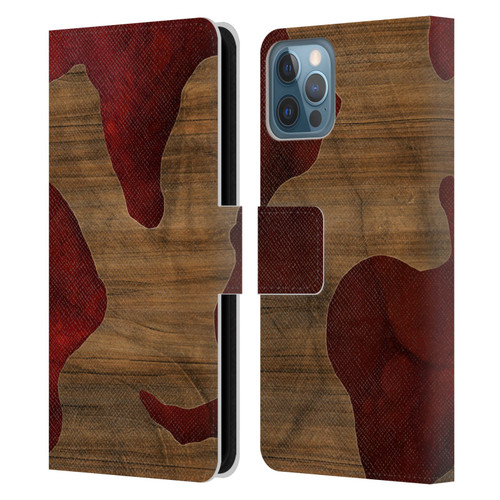 Alyn Spiller Wood & Resin Fire Leather Book Wallet Case Cover For Apple iPhone 12 / iPhone 12 Pro