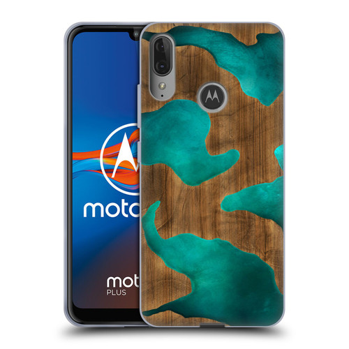 Alyn Spiller Wood & Resin Aqua Soft Gel Case for Motorola Moto E6 Plus