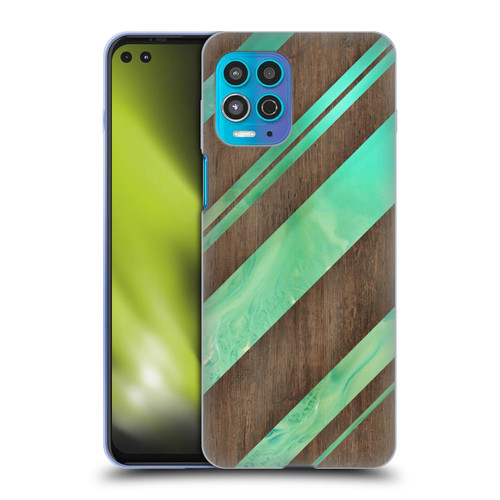 Alyn Spiller Wood & Resin Diagonal Stripes Soft Gel Case for Motorola Moto G100