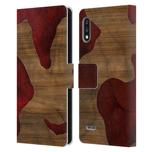Alyn Spiller Wood & Resin Fire Leather Book Wallet Case Cover For LG K22