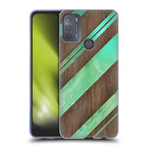 Alyn Spiller Wood & Resin Diagonal Stripes Soft Gel Case for Motorola Moto G50