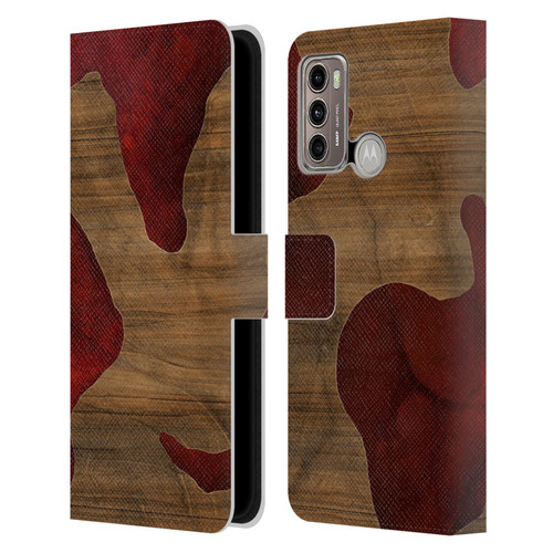 Alyn Spiller Wood & Resin Fire Leather Book Wallet Case Cover For Motorola Moto G60 / Moto G40 Fusion