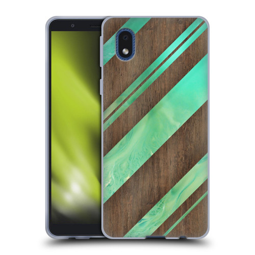 Alyn Spiller Wood & Resin Diagonal Stripes Soft Gel Case for Samsung Galaxy A01 Core (2020)