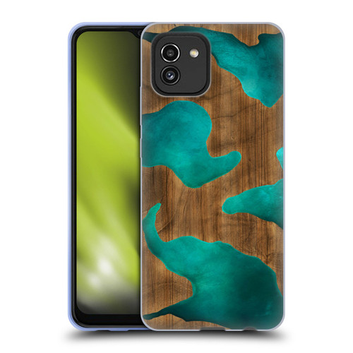 Alyn Spiller Wood & Resin Aqua Soft Gel Case for Samsung Galaxy A03 (2021)