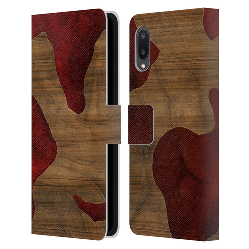 Alyn Spiller Wood & Resin Fire Leather Book Wallet Case Cover For Samsung Galaxy A02/M02 (2021)