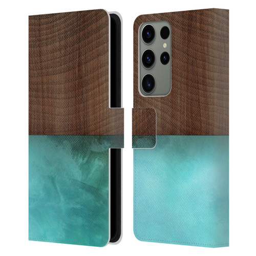 Alyn Spiller Wood & Resin Blocking Leather Book Wallet Case Cover For Samsung Galaxy S23 Ultra 5G