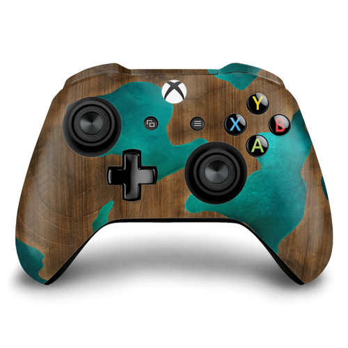 Alyn Spiller Art Mix Wood and Resin Aqua Vinyl Sticker Skin Decal Cover for Microsoft Xbox One S / X Controller