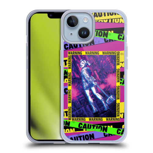 Birds of Prey DC Comics Harley Quinn Art Warning Soft Gel Case for Apple iPhone 14