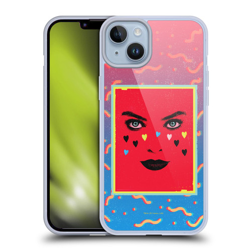 Birds of Prey DC Comics Harley Quinn Art Face Soft Gel Case for Apple iPhone 14 Plus