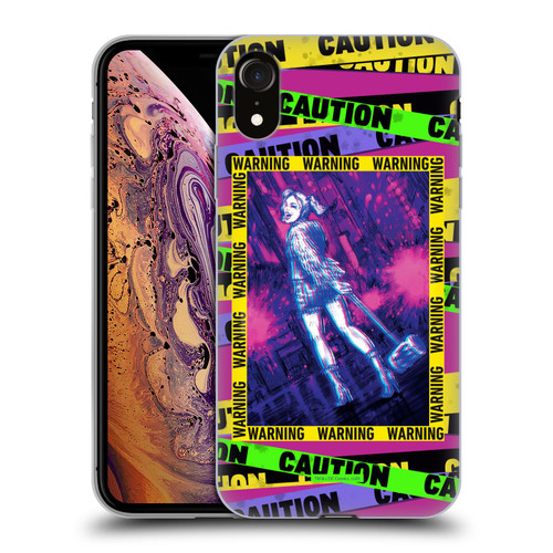 Birds of Prey DC Comics Harley Quinn Art Warning Soft Gel Case for Apple iPhone XR