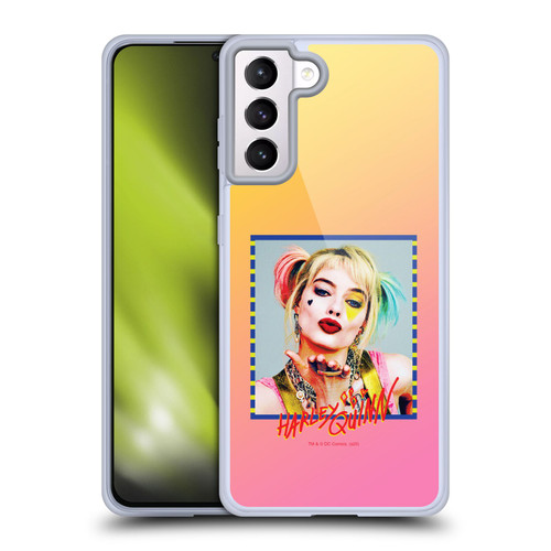 Birds of Prey DC Comics Harley Quinn Flying Kiss Soft Gel Case for Samsung Galaxy S21+ 5G