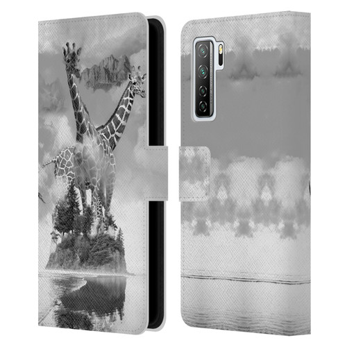 Dave Loblaw Animals Giraffe In The Mist Leather Book Wallet Case Cover For Huawei Nova 7 SE/P40 Lite 5G