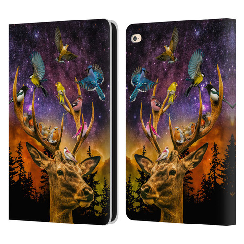 Dave Loblaw Animals Deer and Birds Leather Book Wallet Case Cover For Apple iPad Air 2 (2014)