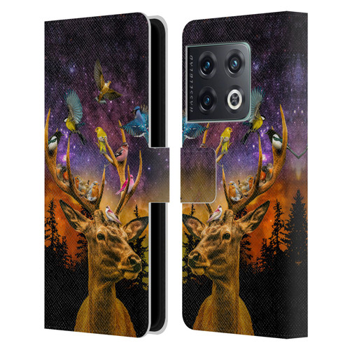 Dave Loblaw Animals Deer and Birds Leather Book Wallet Case Cover For OnePlus 10 Pro