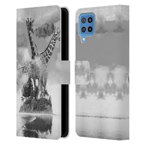 Dave Loblaw Animals Giraffe In The Mist Leather Book Wallet Case Cover For Samsung Galaxy F22 (2021)