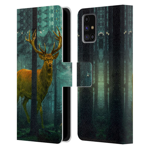 Dave Loblaw Animals Giant Forest Deer Leather Book Wallet Case Cover For Samsung Galaxy M31s (2020)