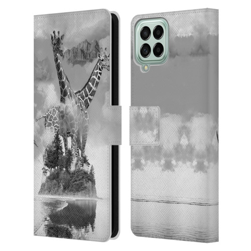 Dave Loblaw Animals Giraffe In The Mist Leather Book Wallet Case Cover For Samsung Galaxy M53 (2022)
