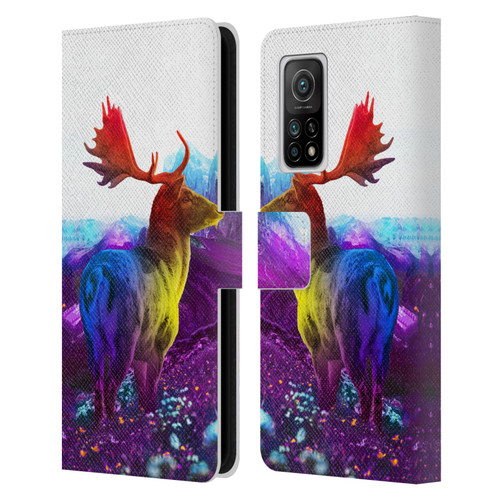 Dave Loblaw Animals Purple Mountain Deer Leather Book Wallet Case Cover For Xiaomi Mi 10T 5G
