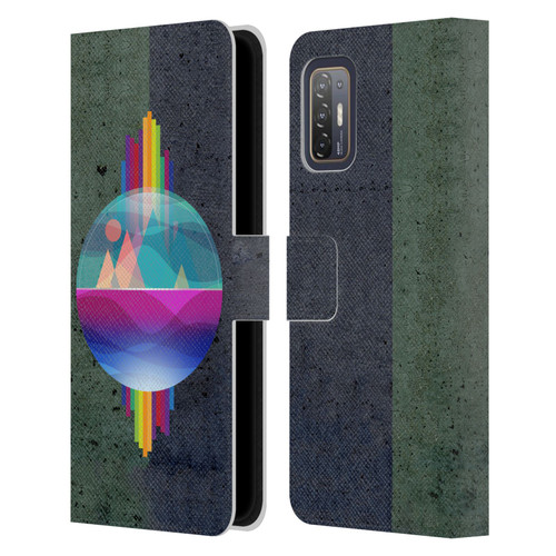 Dave Loblaw Contemporary Art Mountains Under The Dome Leather Book Wallet Case Cover For HTC Desire 21 Pro 5G