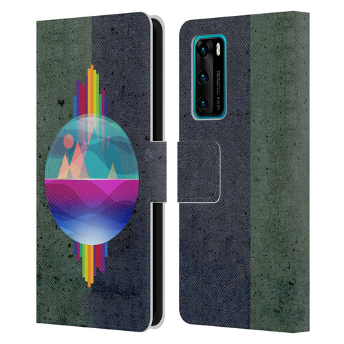 Dave Loblaw Contemporary Art Mountains Under The Dome Leather Book Wallet Case Cover For Huawei P40 5G
