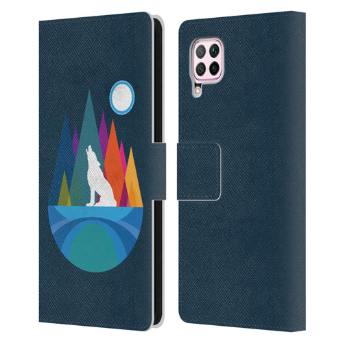 Dave Loblaw Contemporary Art Wolf Mountain With Texture Leather Book Wallet Case Cover For Huawei Nova 6 SE / P40 Lite