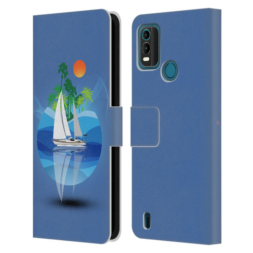 Dave Loblaw Contemporary Art Tropical Waters Leather Book Wallet Case Cover For Nokia G11 Plus