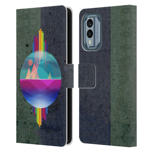 Dave Loblaw Contemporary Art Mountains Under The Dome Leather Book Wallet Case Cover For Nokia X30