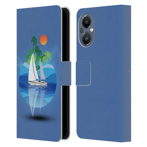 Dave Loblaw Contemporary Art Tropical Waters Leather Book Wallet Case Cover For OnePlus Nord N20 5G