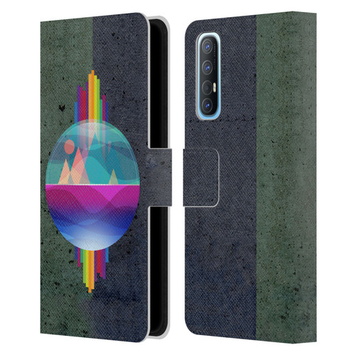 Dave Loblaw Contemporary Art Mountains Under The Dome Leather Book Wallet Case Cover For OPPO Find X2 Neo 5G