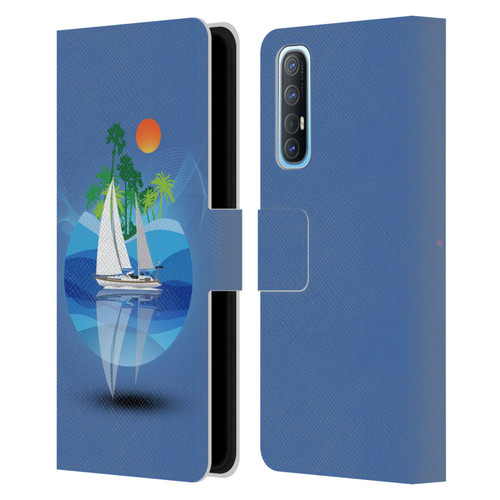 Dave Loblaw Contemporary Art Tropical Waters Leather Book Wallet Case Cover For OPPO Find X2 Neo 5G