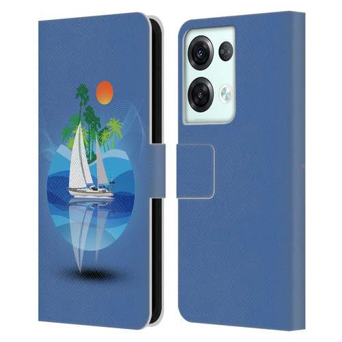 Dave Loblaw Contemporary Art Tropical Waters Leather Book Wallet Case Cover For OPPO Reno8 Pro