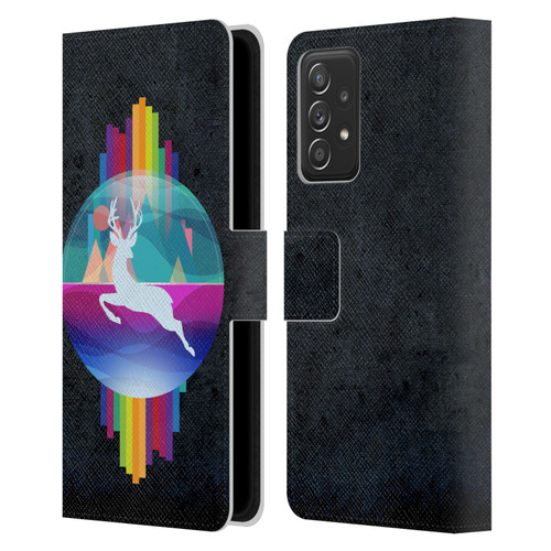 Dave Loblaw Contemporary Art Deer In Dome Leather Book Wallet Case Cover For Samsung Galaxy A53 5G (2022)