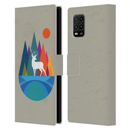Dave Loblaw Contemporary Art Mountain Deer Leather Book Wallet Case Cover For Xiaomi Mi 10 Lite 5G
