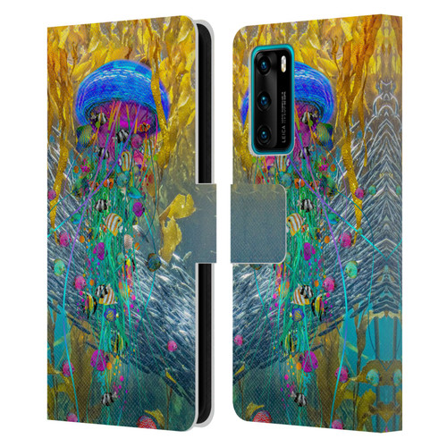 Dave Loblaw Jellyfish Jellyfish Kelp Field Leather Book Wallet Case Cover For Huawei P40 5G