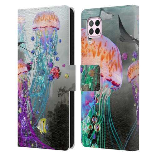 Dave Loblaw Jellyfish Jellyfish Misty Mount Leather Book Wallet Case Cover For Huawei Nova 6 SE / P40 Lite