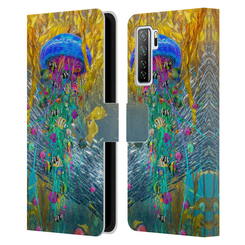 Dave Loblaw Jellyfish Jellyfish Kelp Field Leather Book Wallet Case Cover For Huawei Nova 7 SE/P40 Lite 5G