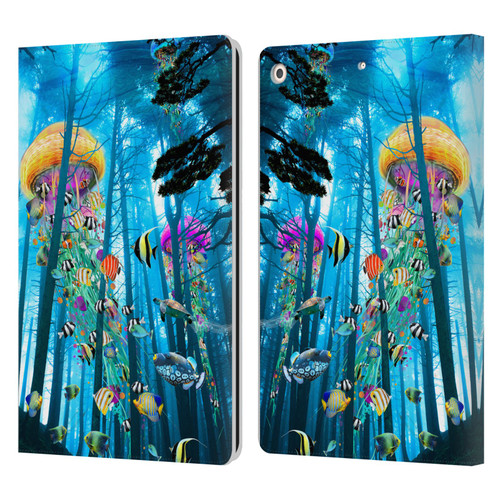 Dave Loblaw Jellyfish Electric Jellyfish In A Mist Leather Book Wallet Case Cover For Apple iPad 10.2 2019/2020/2021