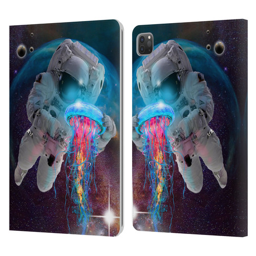 Dave Loblaw Jellyfish Astronaut And Jellyfish Leather Book Wallet Case Cover For Apple iPad Pro 11 2020 / 2021 / 2022