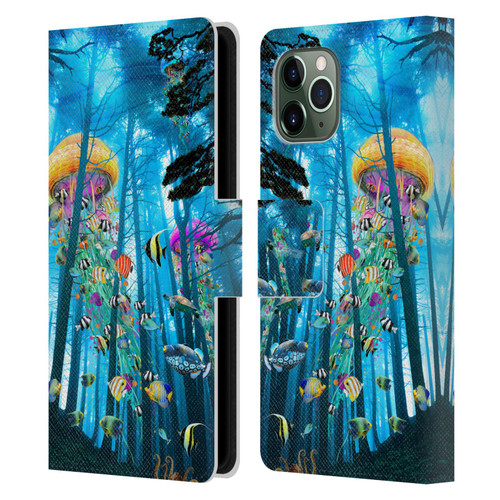 Dave Loblaw Jellyfish Electric Jellyfish In A Mist Leather Book Wallet Case Cover For Apple iPhone 11 Pro