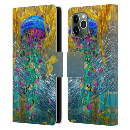 Dave Loblaw Jellyfish Jellyfish Kelp Field Leather Book Wallet Case Cover For Apple iPhone 11 Pro