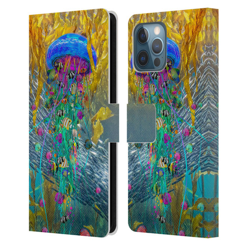 Dave Loblaw Jellyfish Jellyfish Kelp Field Leather Book Wallet Case Cover For Apple iPhone 12 Pro Max