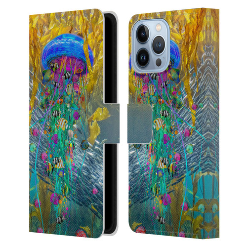 Dave Loblaw Jellyfish Jellyfish Kelp Field Leather Book Wallet Case Cover For Apple iPhone 13 Pro Max